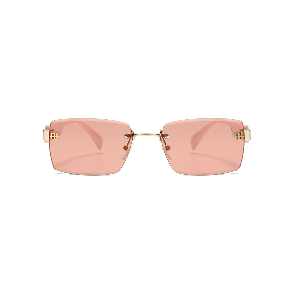 Gd Hot Sale Rectangle Factory Supply Rimless Sunglasses Women Metal Polarized Sunglasses