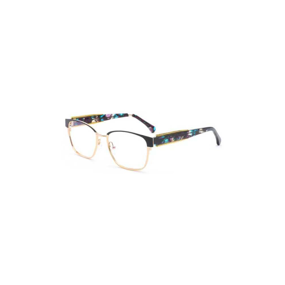 Gd Factory Supply Glasses Beautiful Design gafas Acetate Temple Browline Eyewear Metal Optical Frame
