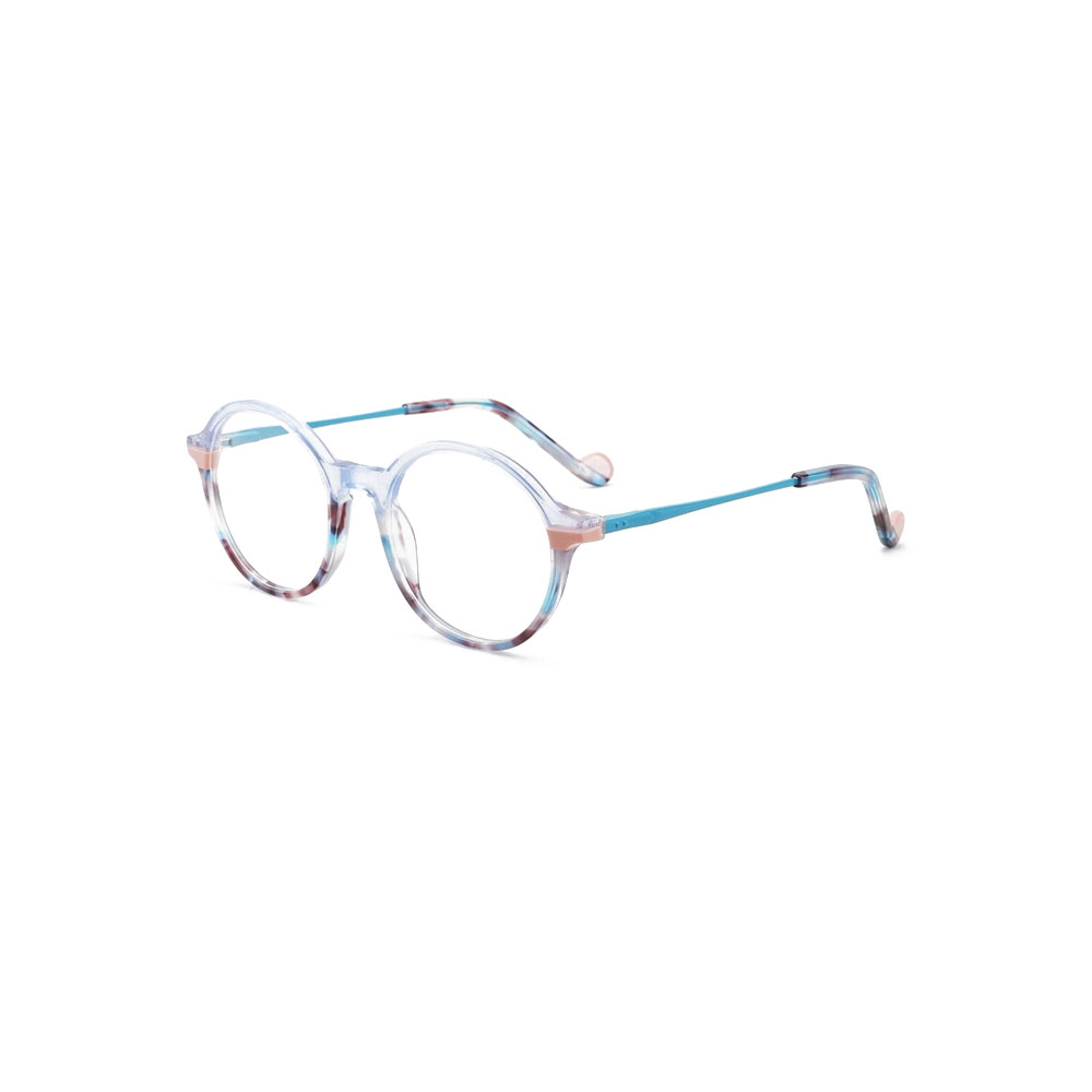 Gd Factory Supply High Quality Acetate Optical Frame Round Eyeglasses Metal Temple Lamination Acetate Eyewear