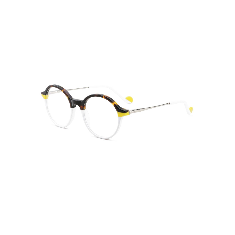 Gd Factory Supply High Quality Acetate Optical Frame Round Eyeglasses Metal Temple Lamination Acetate Eyewear
