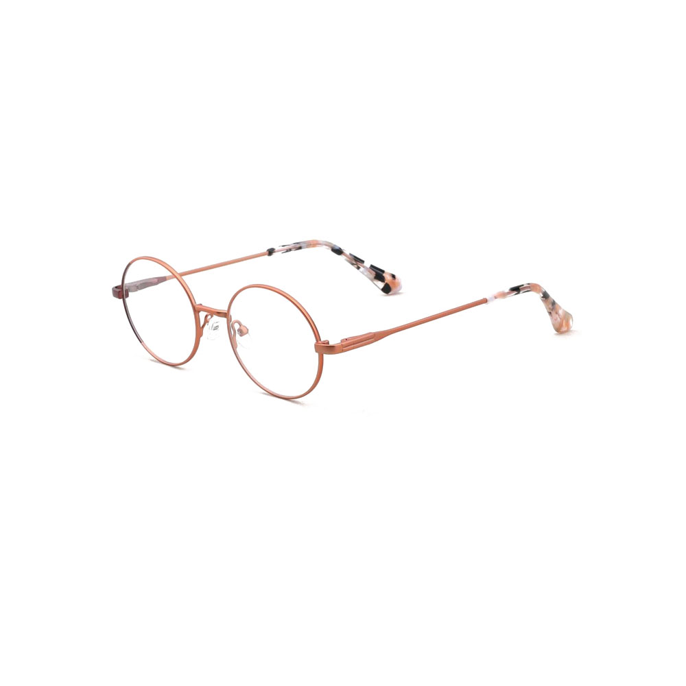 Gd Factory Wholesale Small Size Frame Round Eyewear Color-blocking Women Metal Optical Frame