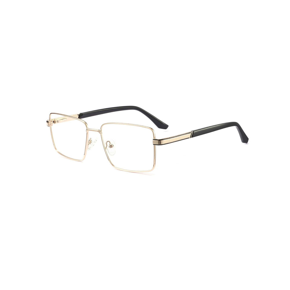 Gd Business Men’s Essential Rectangle Optical Frame Factor Supply gafas Acetate Temple Men Metal Eyewear