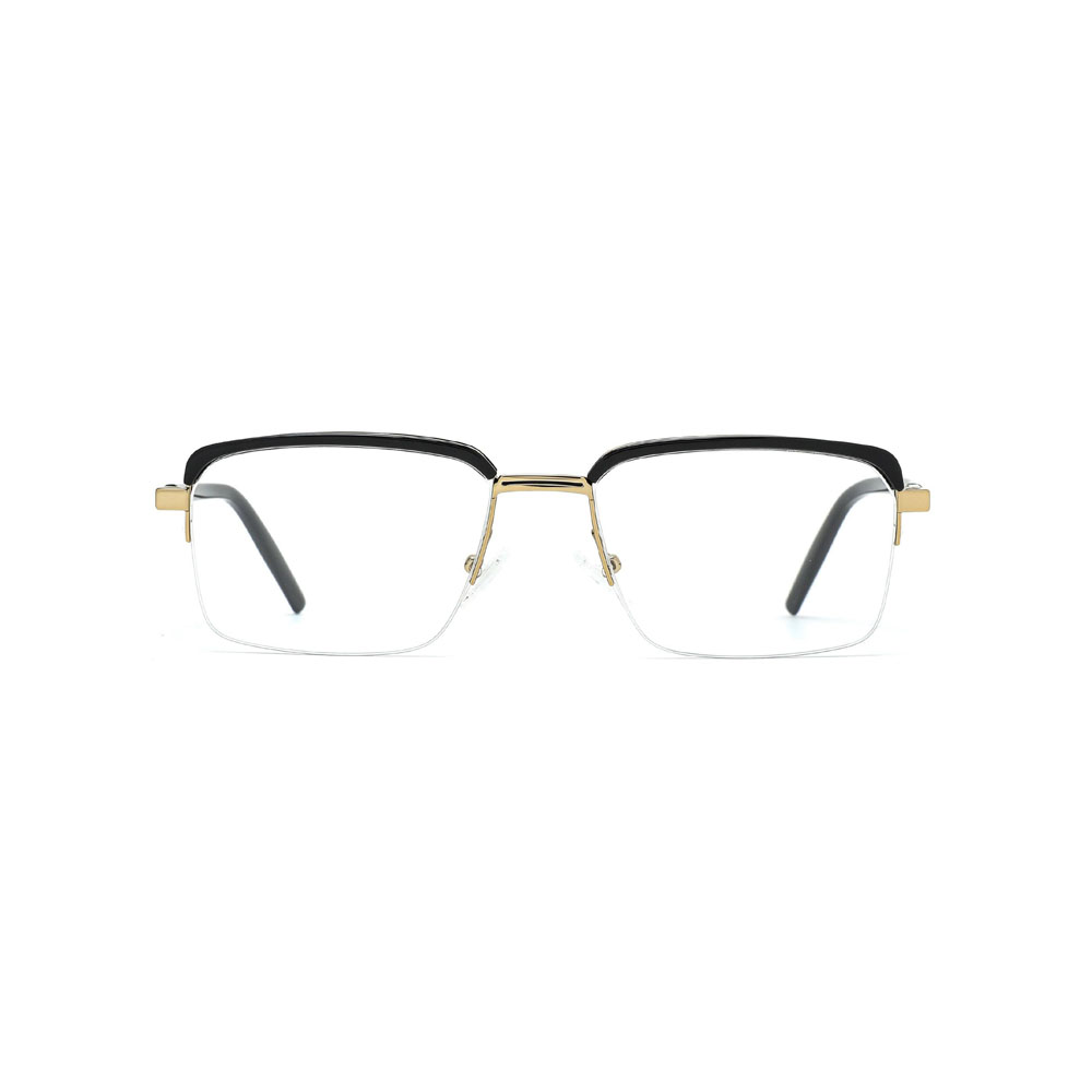 Gd Factory Sale gafas Metal Half Frame Acetate Rim Browline Optical Frame Men Metal Eyewear