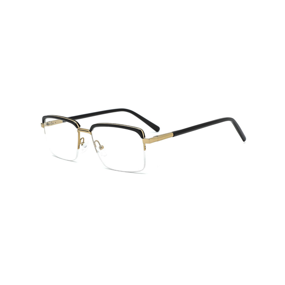 Gd Factory Sale gafas Metal Half Frame Acetate Rim Browline Optical Frame Men Metal Eyewear