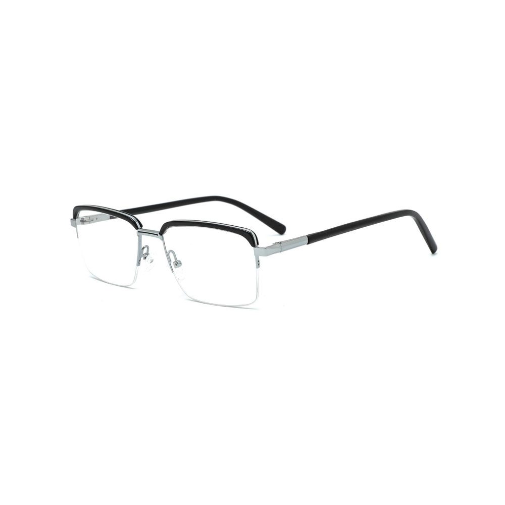 Gd Factory Sale gafas Metal Half Frame Acetate Rim Browline Optical Frame Men Metal Eyewear