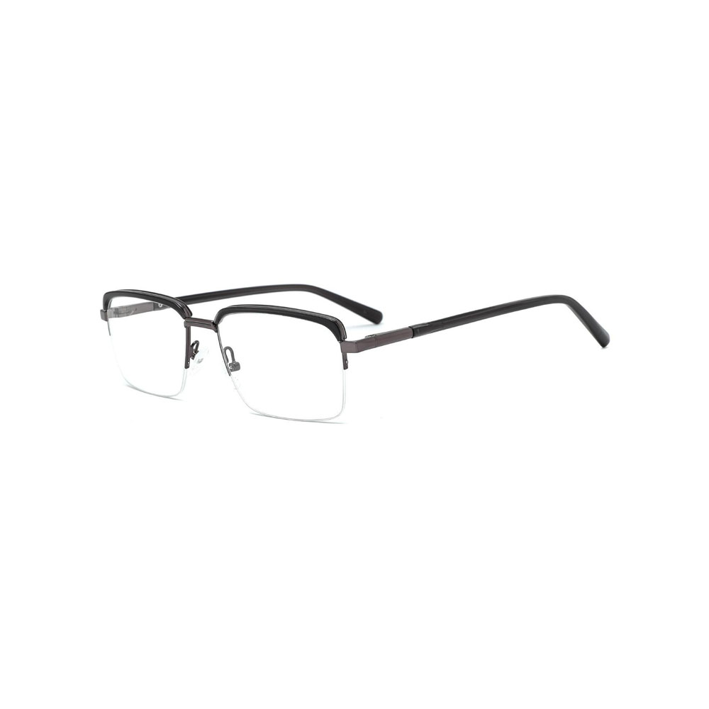 Gd Factory Sale gafas Metal Half Frame Acetate Rim Browline Optical Frame Men Metal Eyewear