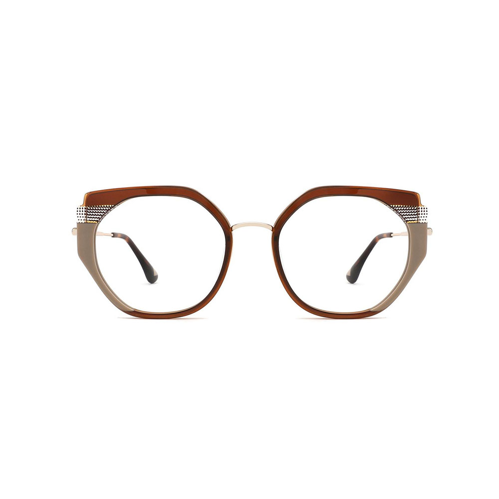 Gd Metal Temple Prescription Glasses Manufacturer Supply Eyewear Lamination Acetate Rims Men Metal Optical Frame