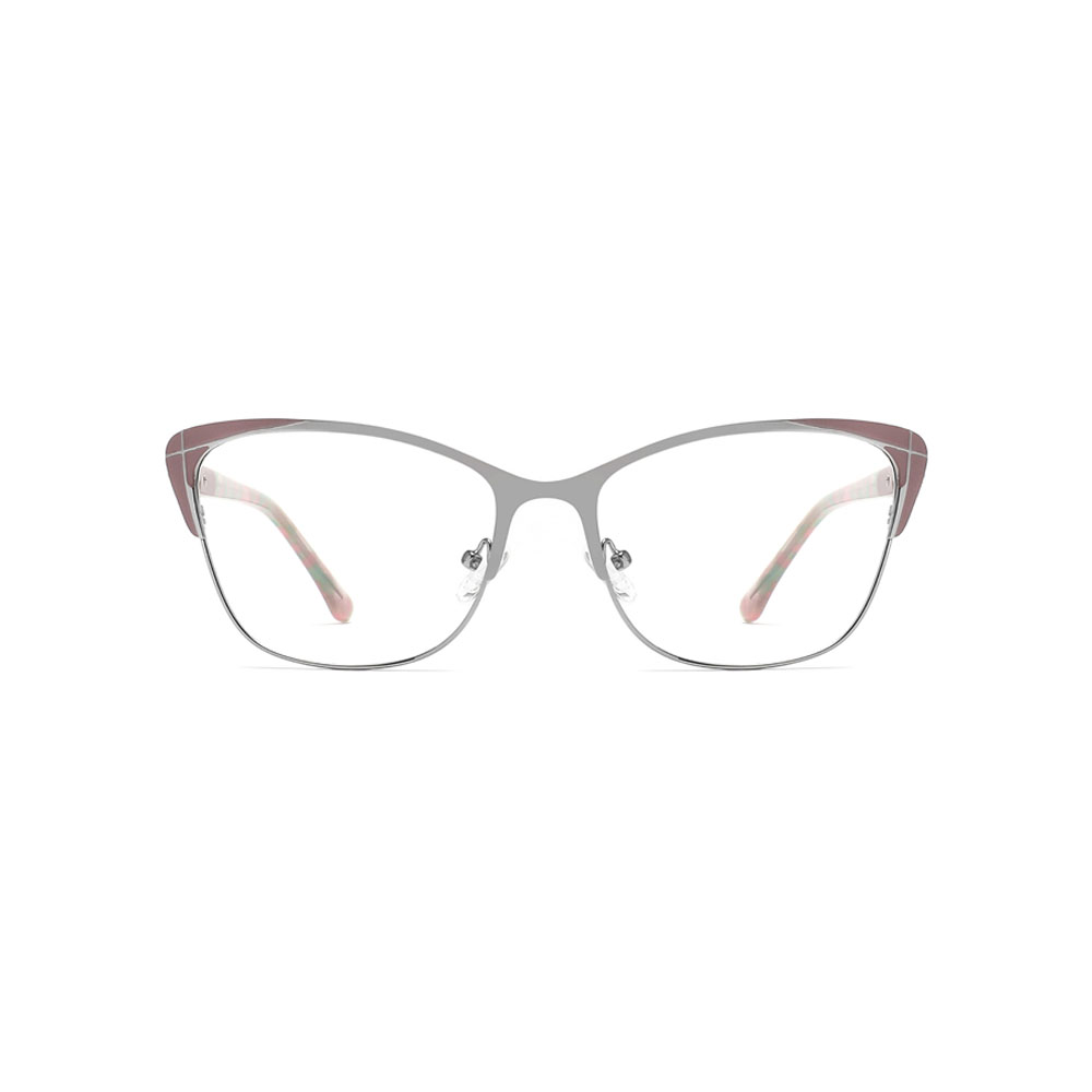 Gd Cat Eye Eyeglasses Manfacturer Supply gafas Browine Acetate Temple Optical Frame  Women Metal Eyewear