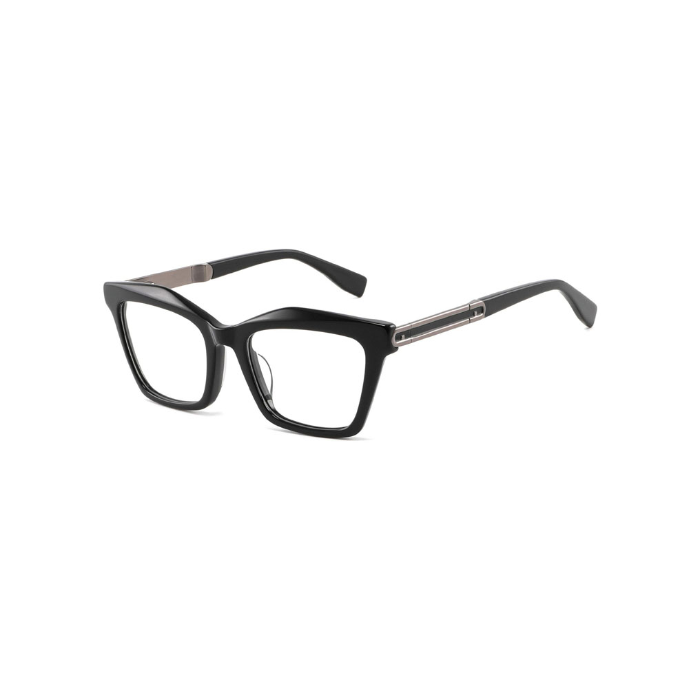 Gd Factory Supply gafas Stylish Ladies’ Eyeglasses Acetate Optical Frame Metal Temple Women Acetate Eyewear
