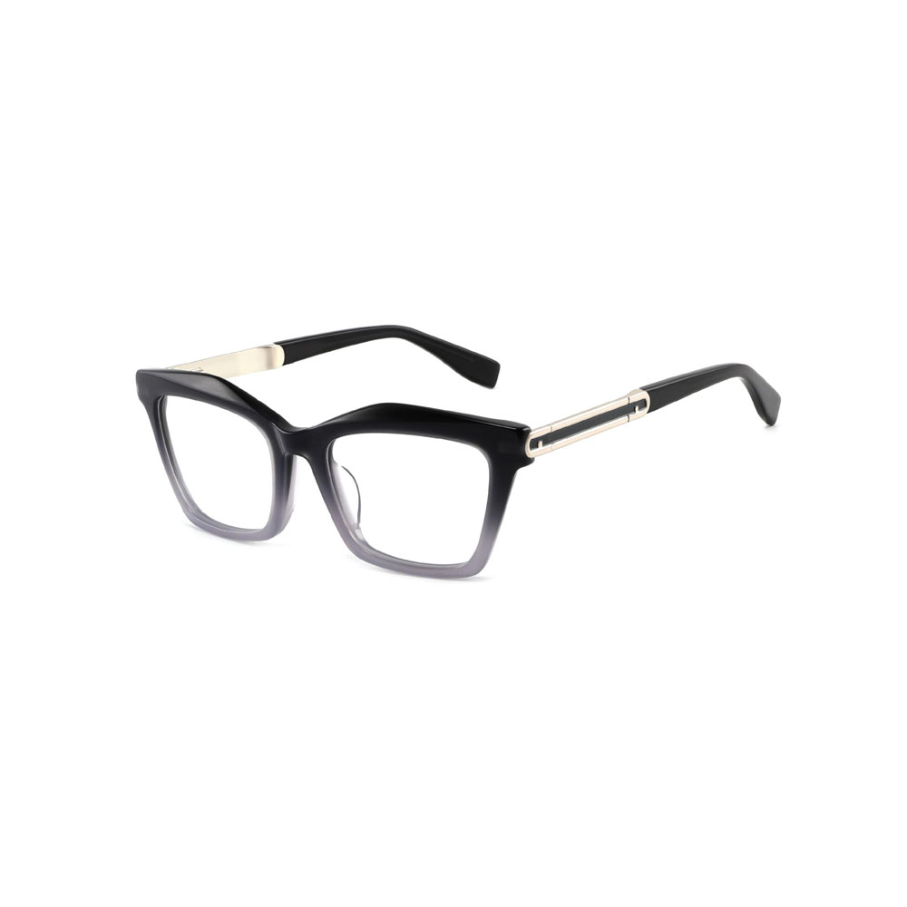 Gd Factory Supply gafas Stylish Ladies’ Eyeglasses Acetate Optical Frame Metal Temple Women Acetate Eyewear