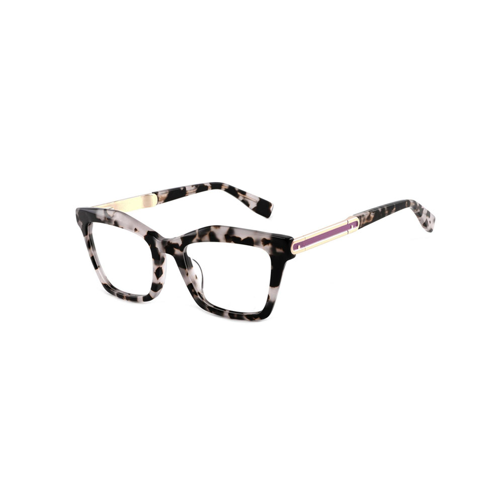 Gd Factory Supply gafas Stylish Ladies’ Eyeglasses Acetate Optical Frame Metal Temple Women Acetate Eyewear