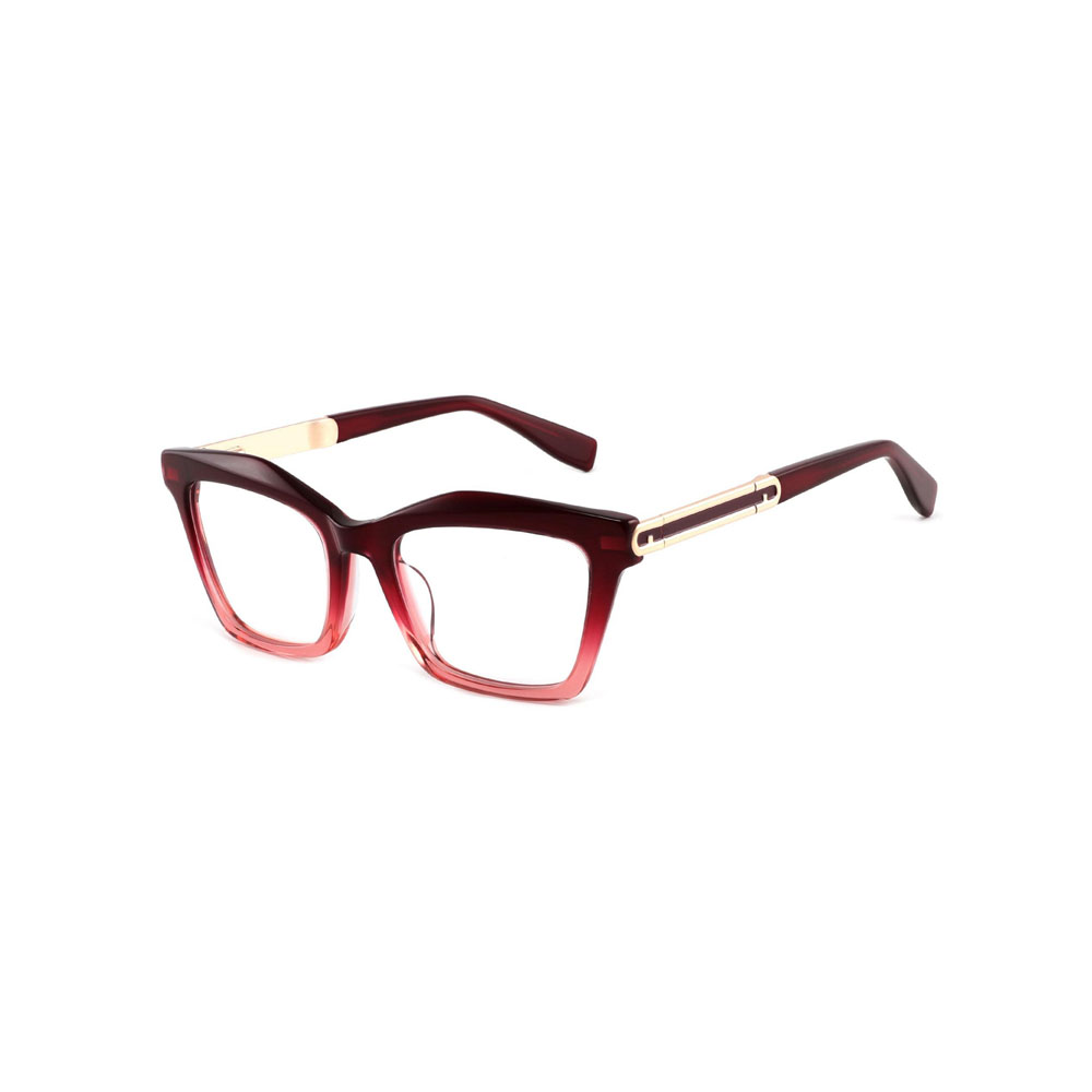 Gd Factory Supply gafas Stylish Ladies’ Eyeglasses Acetate Optical Frame Metal Temple Women Acetate Eyewear
