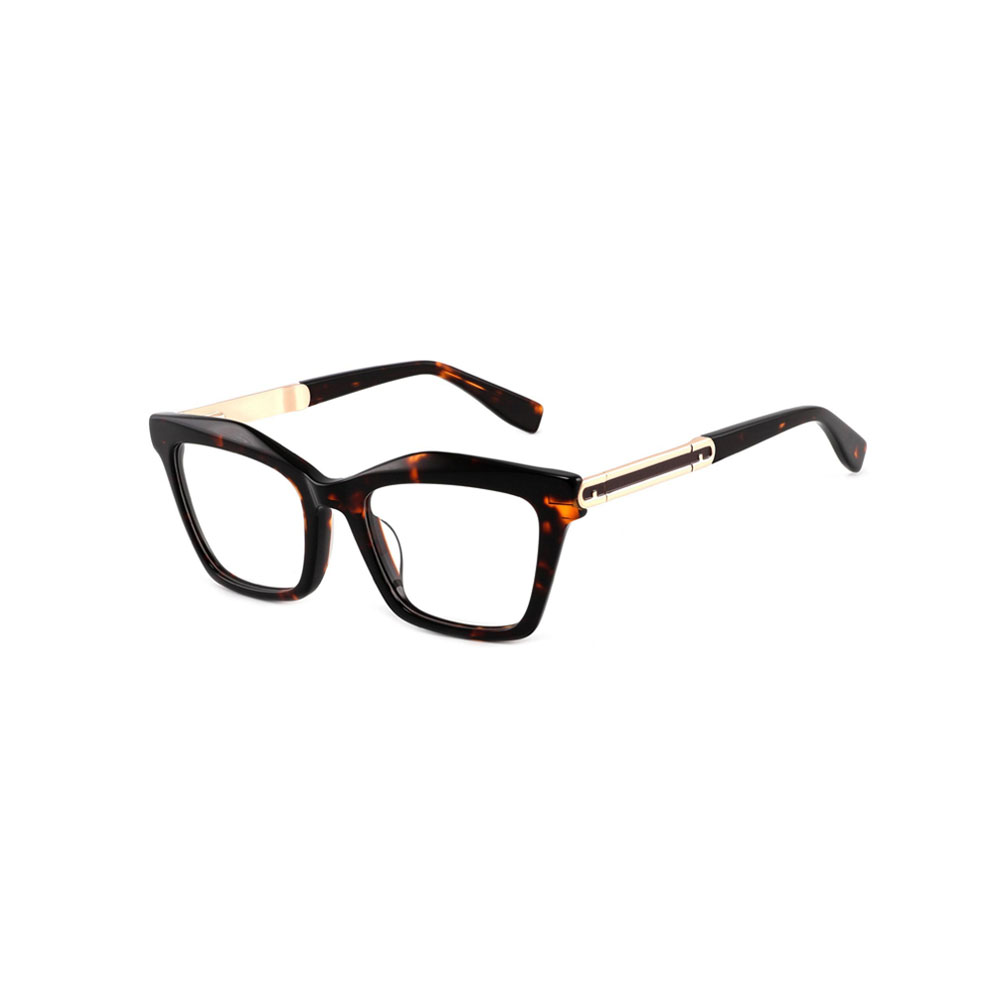 Gd Factory Supply gafas Stylish Ladies’ Eyeglasses Acetate Optical Frame Metal Temple Women Acetate Eyewear