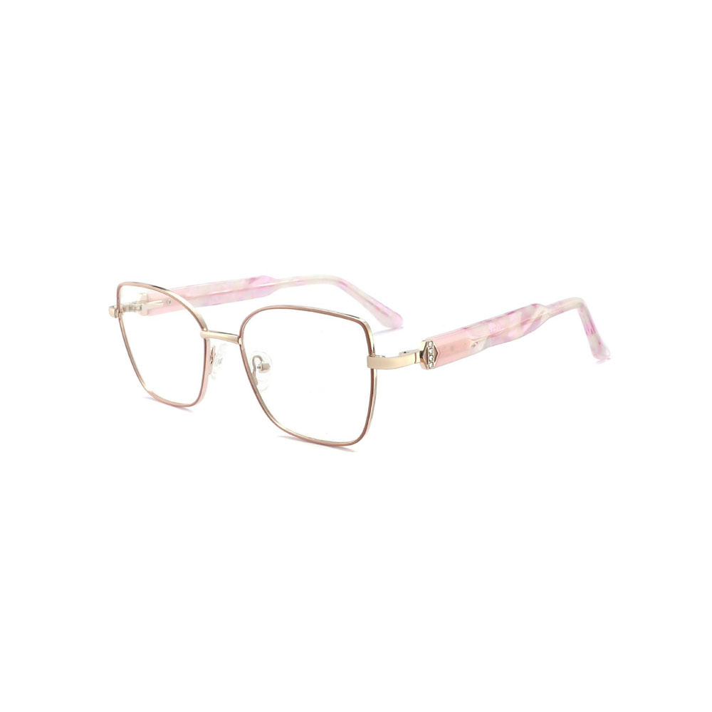 Gd Colorful Manufacturer Sale Lamination Acetate Temple Women Eyewear Rims Metal Optical Frame