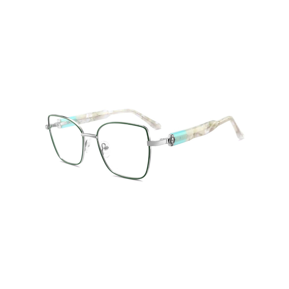 Gd Colorful Manufacturer Sale Lamination Acetate Temple Women Eyewear Rims Metal Optical Frame