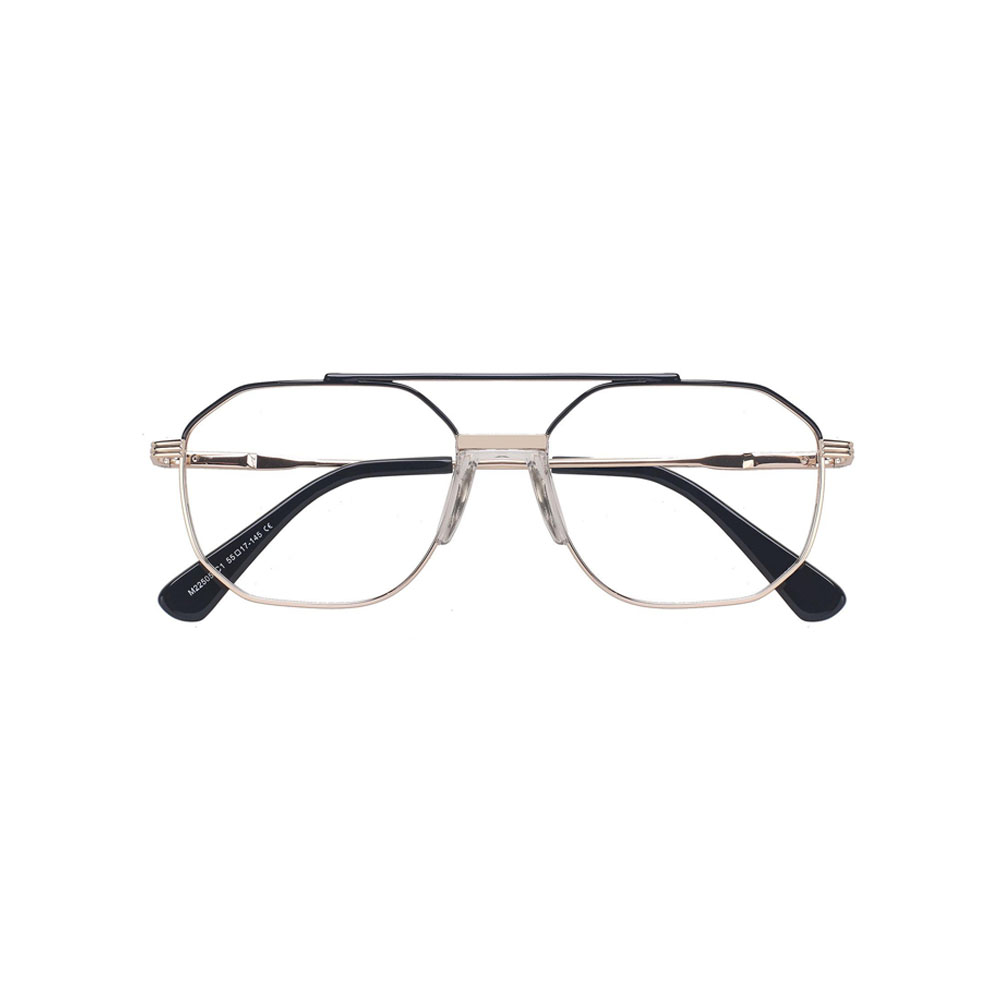 Gd Men Eyeglasses Manufacturer Supply Eyewear Fixed Nose Pad Double Bridge gafas Metal Optical Frame