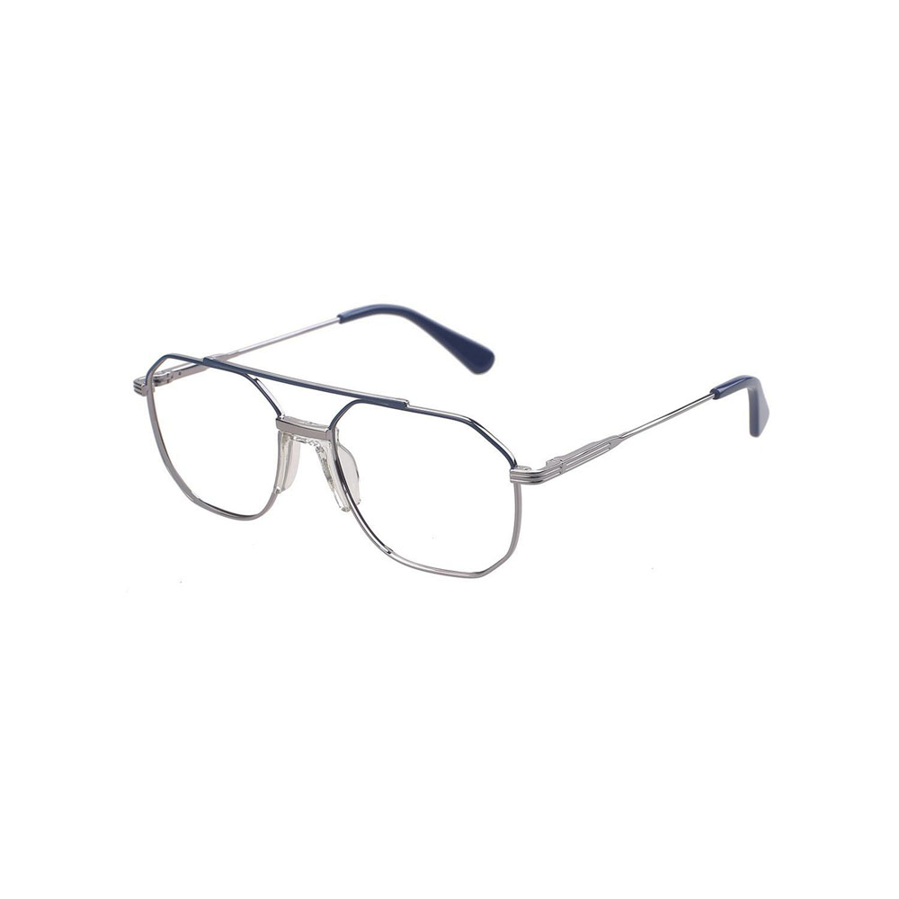 Gd Men Eyeglasses Manufacturer Supply Eyewear Fixed Nose Pad Double Bridge gafas Metal Optical Frame