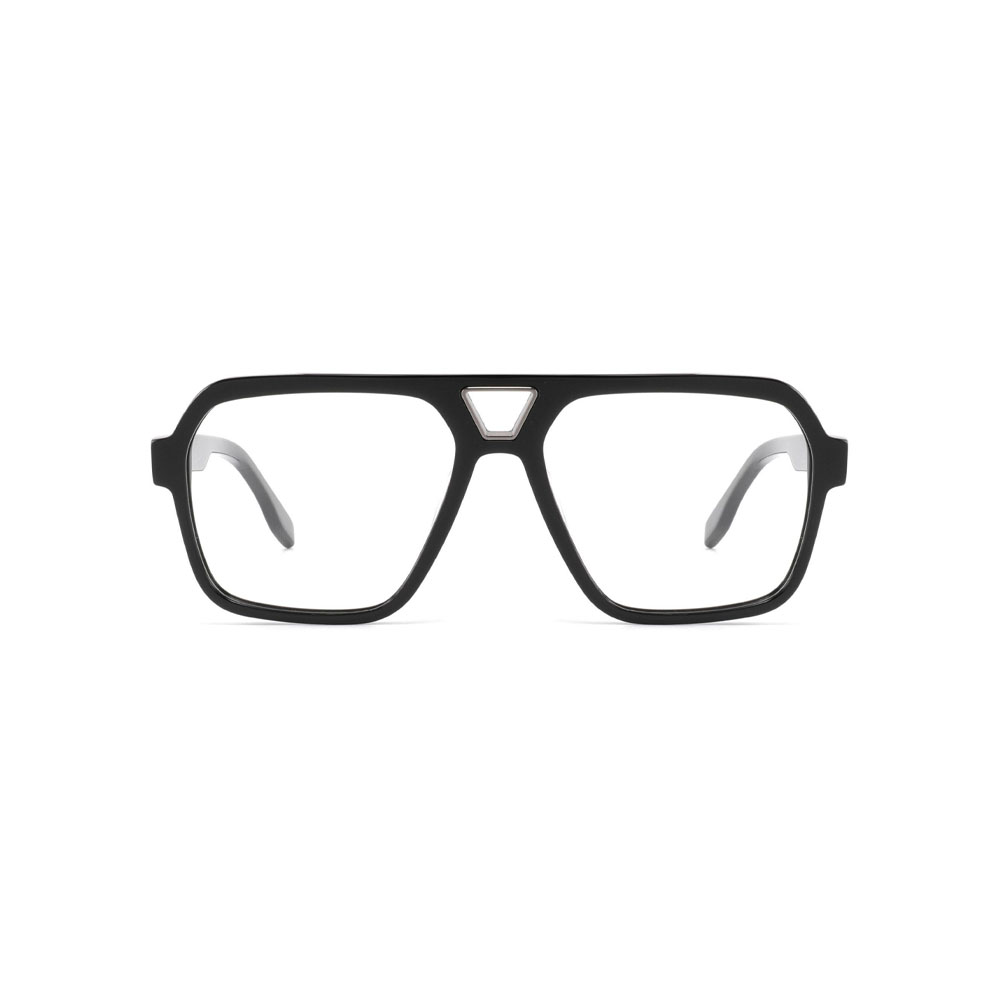 Gd Hot Sale Double Bridge Factory Sourced Over Sized Frame Metal Detail Optical Frame Men Acetate Eyewear