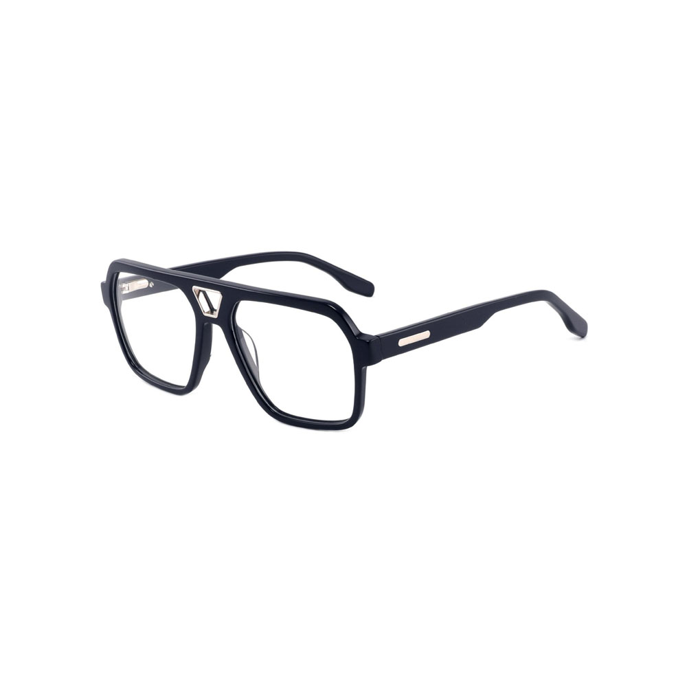 Gd Hot Sale Double Bridge Factory Sourced Over Sized Frame Metal Detail Optical Frame Men Acetate Eyewear