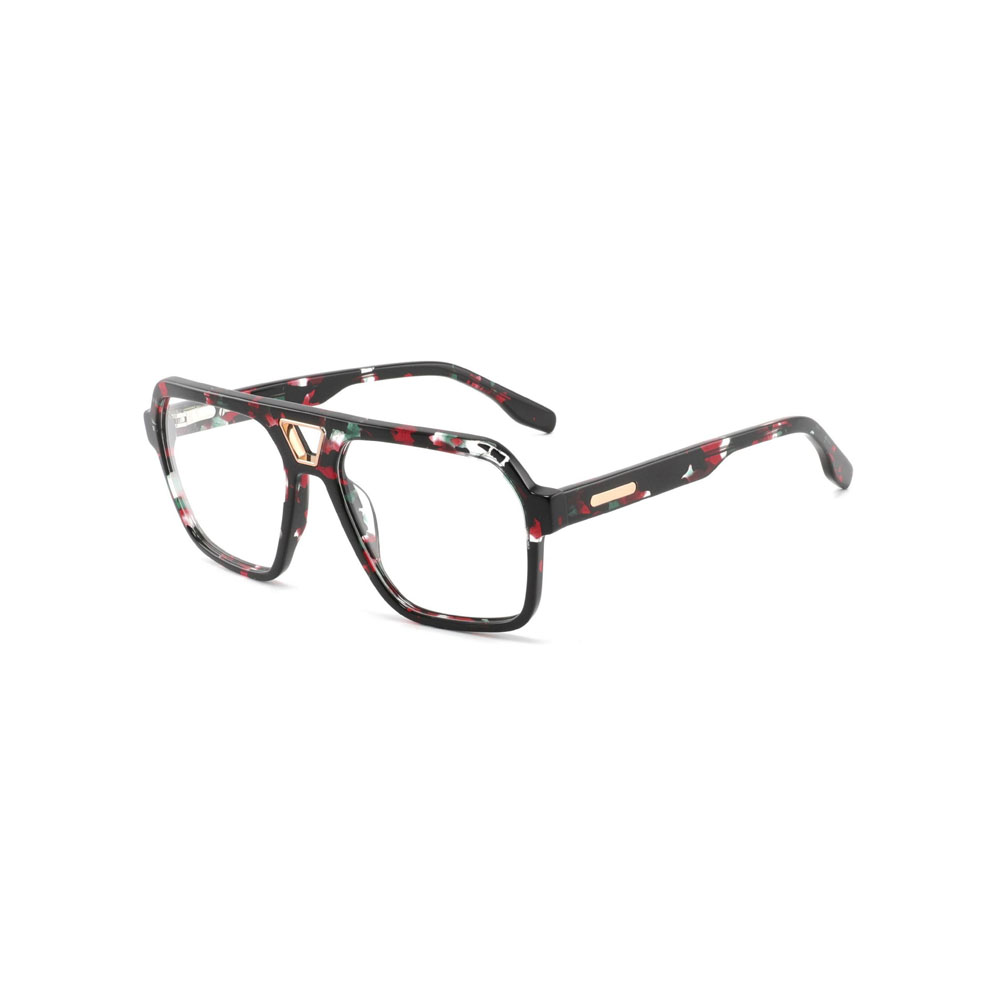 Gd Hot Sale Double Bridge Factory Sourced Over Sized Frame Metal Detail Optical Frame Men Acetate Eyewear