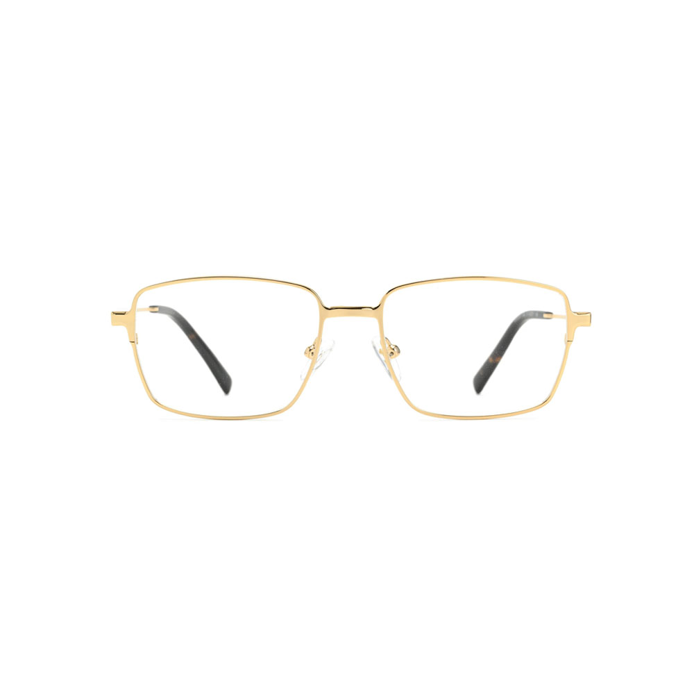 Gd Sleek Gafas Manufacturer Supply Modern Square Stylish Eyewear with Chic Decorative Temple Metal Optical Frame