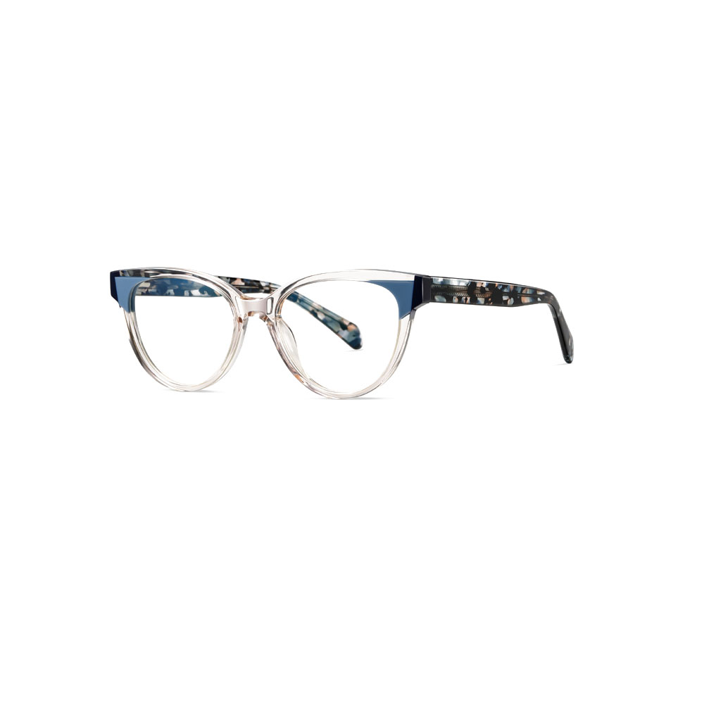Gd Vintage Cat-eye Eyewear Lamination Acetate Factory Supply Lightweight Translucent Frame gafas Acetate Optical Frame