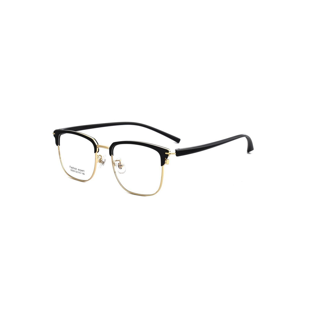 Gd Chic Half-Rim Men Eyeglasses Manufacturer Supply gafas Fashion Eyewear Browline Metal Optical Frame