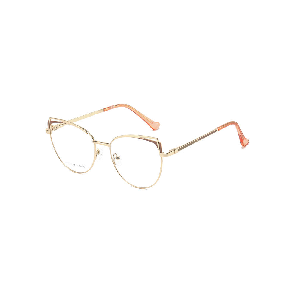 Gd Lady Cat-eye Eyewear Factory Supply gafas Hollow-out Design Metal Optical Frame Women Metal Eyewear