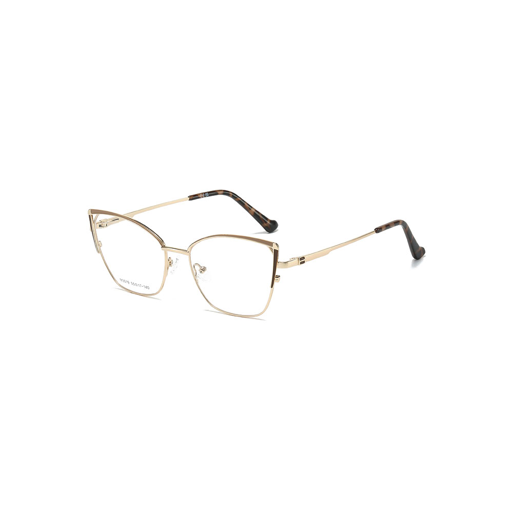 Gd Women Cat-eye Style Eyewear Factory Supply gafas Black-Gold Contrast Metal Eyewear Metal Optical Frame