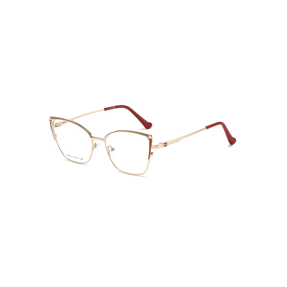 Gd Women Cat-eye Style Eyewear Factory Supply gafas Black-Gold Contrast Metal Eyewear Metal Optical Frame
