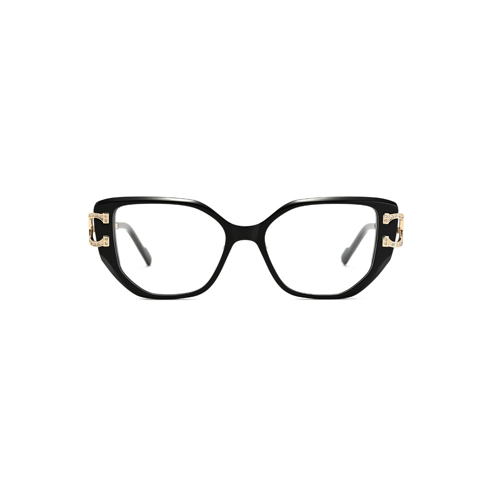 Gd Elegant Acetate Eyeglasses Luxury Women gafas Cat-eye Eyewear with Metal Temple Manufacturer Supply Acetate Optical Frame