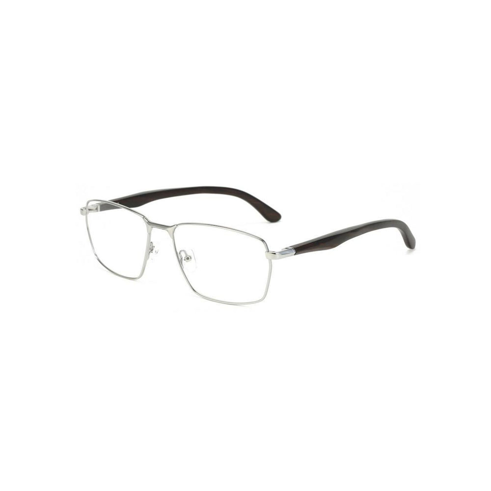 Gd Wooden and Metal Business Style gafas Men Eyewear Factory Supply Glasses with Wooden Temple Metal Optical Frame