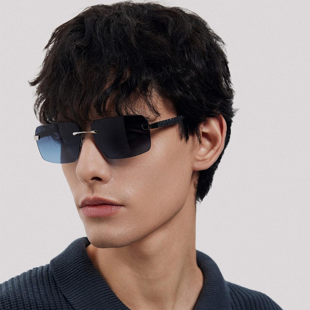 Gd Fashion Designer Eyewear Wholesale gafas Rimless Nylon Lenses Carbon Fiber Legs Fashion Men Metal Polarized Sunglasses