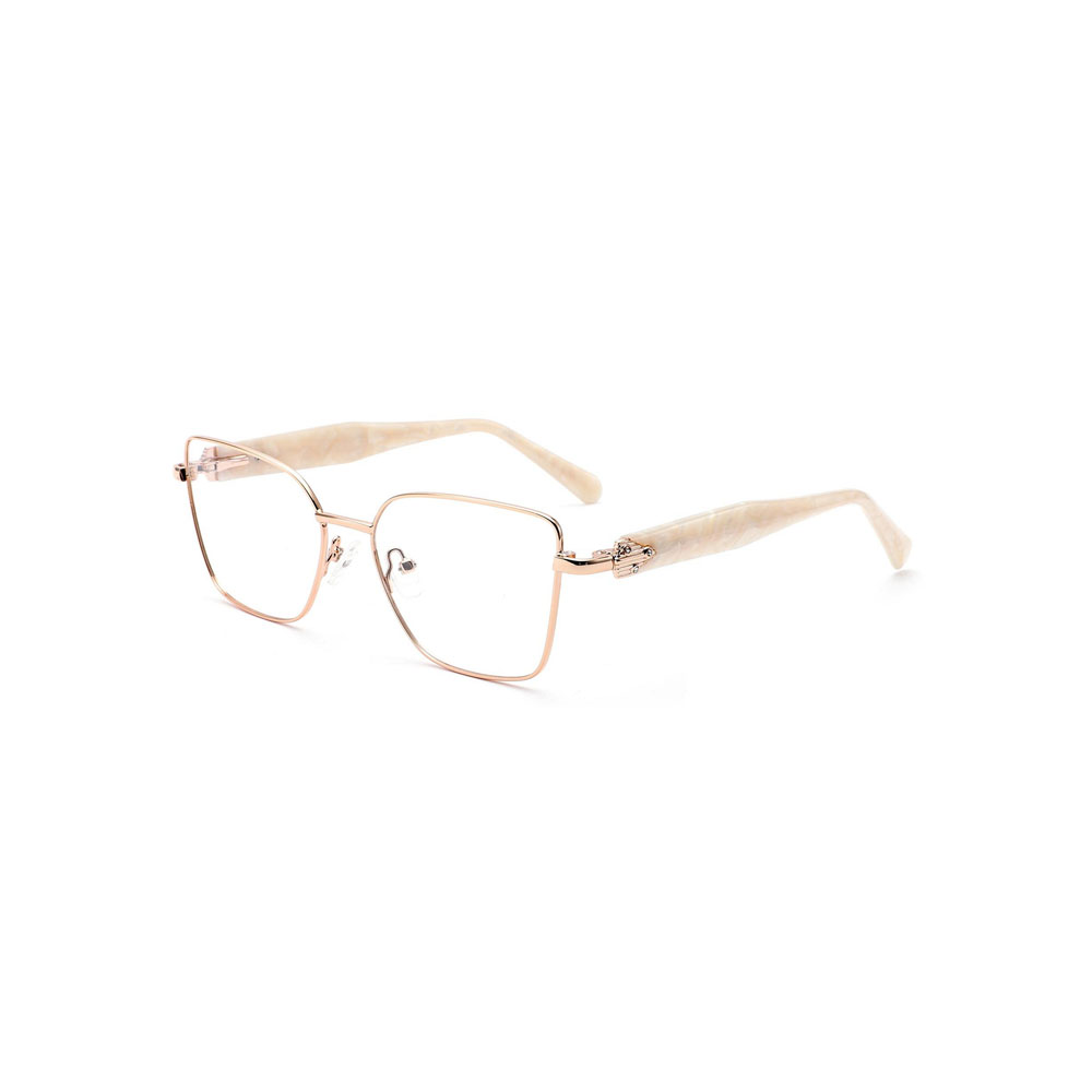 Gd Popular Eyewear Acetate Modern Legs gafas Factory Supply Eyeglasses Slim Metal Optical Frame Women Metal Eyewear