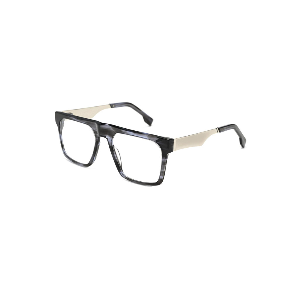Gd Bold Wide Frame Eyewear Factory Supply Men gafas Acetate Frame Metal Temple Eyeglasses Acetate Optical Frame