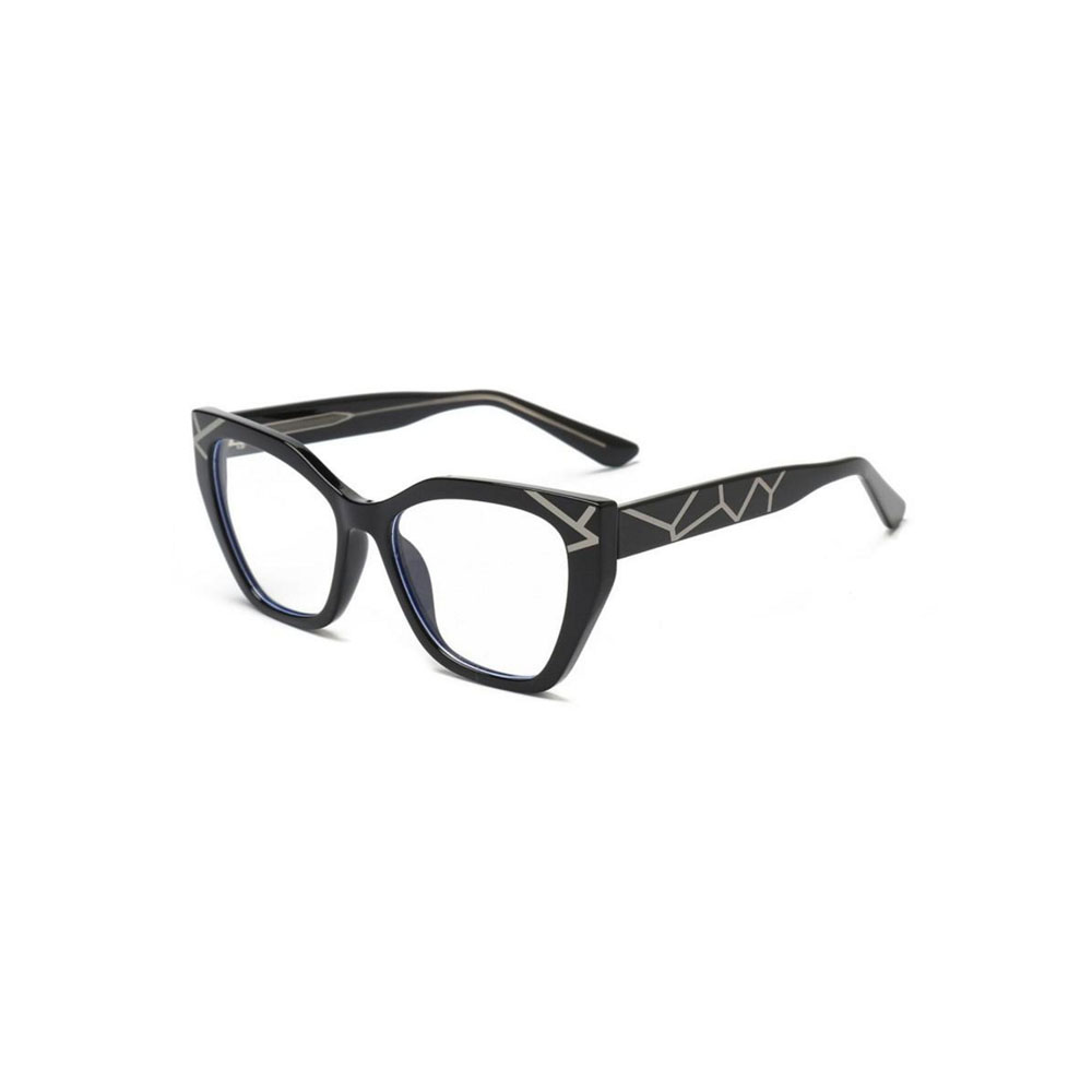 Gd Women Cat-eye TR Eyeglasses Factory Supply gafas Geometric Accent Temple Letter Detail Optical Frame TR90 Eyewear