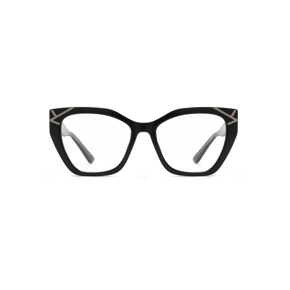 Gd Women Cat-eye TR Eyeglasses Factory Supply gafas Geometric Accent Temple Letter Detail Optical Frame TR90 Eyewear