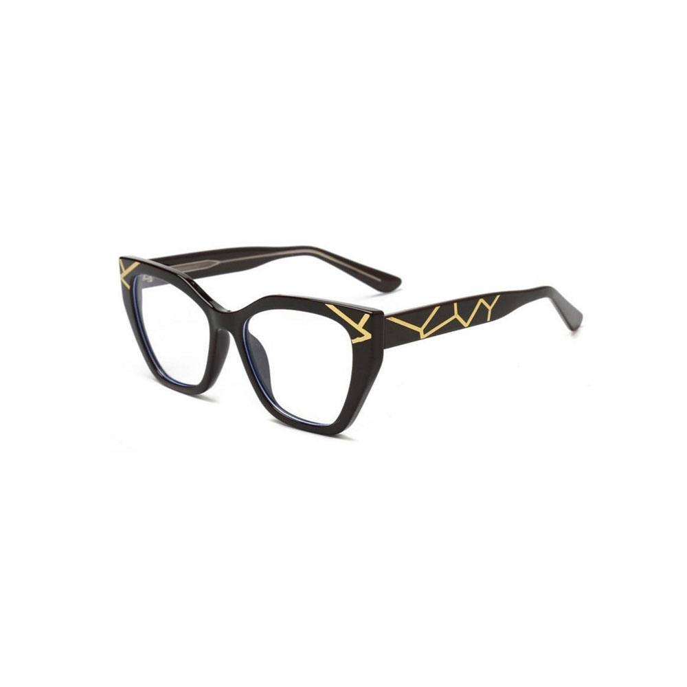 Gd Women Cat-eye TR Eyeglasses Factory Supply gafas Geometric Accent Temple Letter Detail Optical Frame TR90 Eyewear