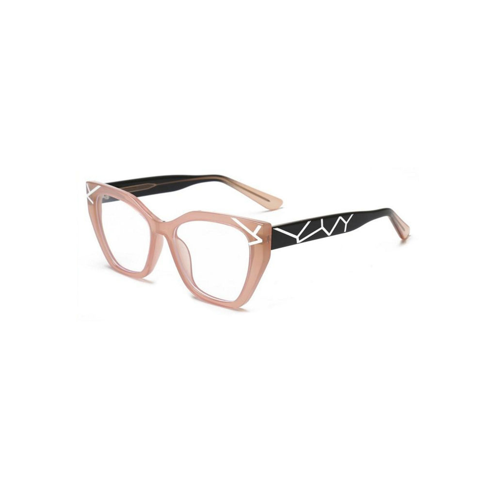 Gd Women Cat-eye TR Eyeglasses Factory Supply gafas Geometric Accent Temple Letter Detail Optical Frame TR90 Eyewear