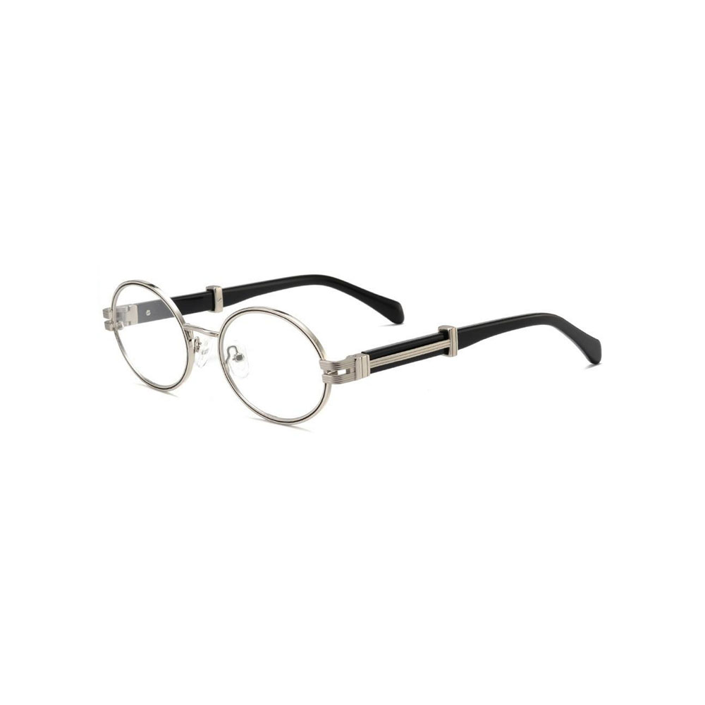 Gd Vintage Round Frame gafas Wholesale High Quality Eyewear Black-Gold Metal and Acetate Temple gafas Metal Optical Frame