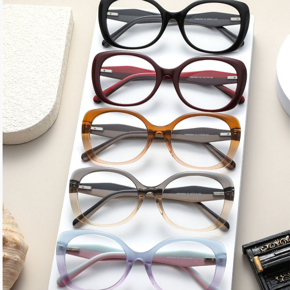 Gd Oversized Eyewear Manufacturer Supply gafas Lamination Acetate Temple Face-shaping Women Eyeglasses Acetate Optical Frame